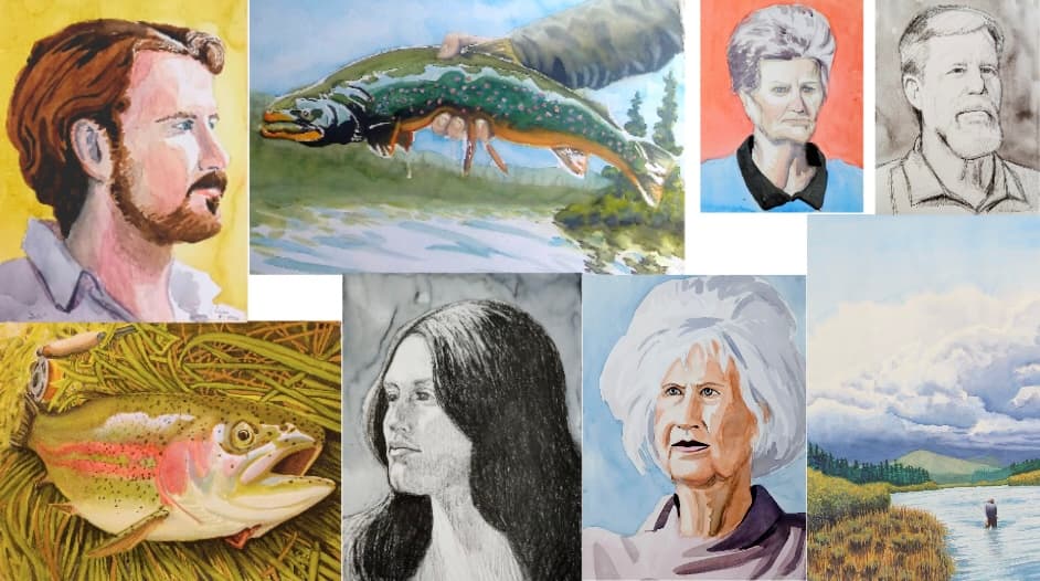Aaron Kirksey artwork - paintings, drawings, and watercolors of fish, portraits, and landscapes